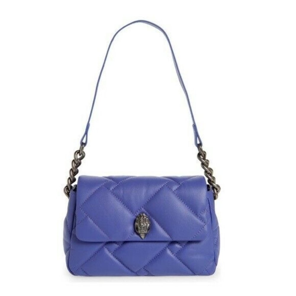 Kurt Geiger Leather Medium Kensington Soft Bag in Light Pastel Purple NWT Chain